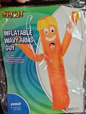 Spirit Orange Inflatable Wavy Arms Guy Costume Youth
